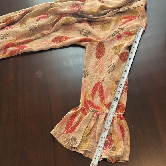 Zara Woman Bohemian Floral Mini Dress 3/4 Bell Sleeve Tunic Style Size M - Picture 14 of 14